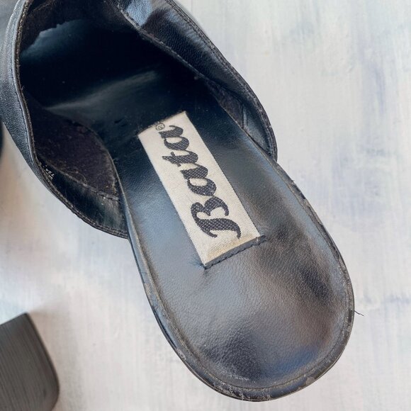 Black Platform Mules by Bata - Picture 7 of 10